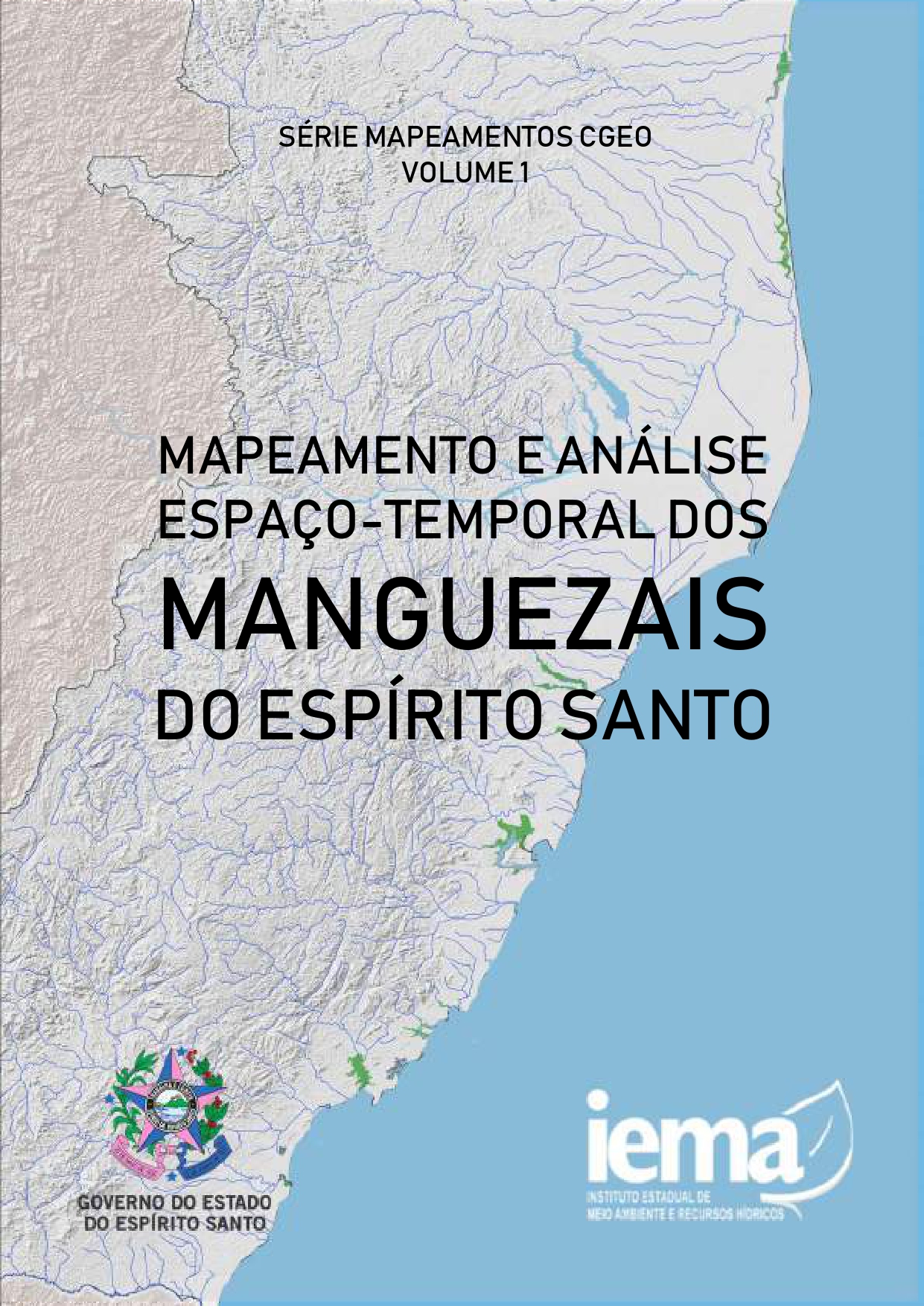 Capa do e-book "Mapeamento e análise espaço-temporal dos manguezais do Espírito Santo"