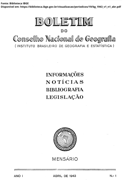 Capa do Boletim Geográfico do IBGE