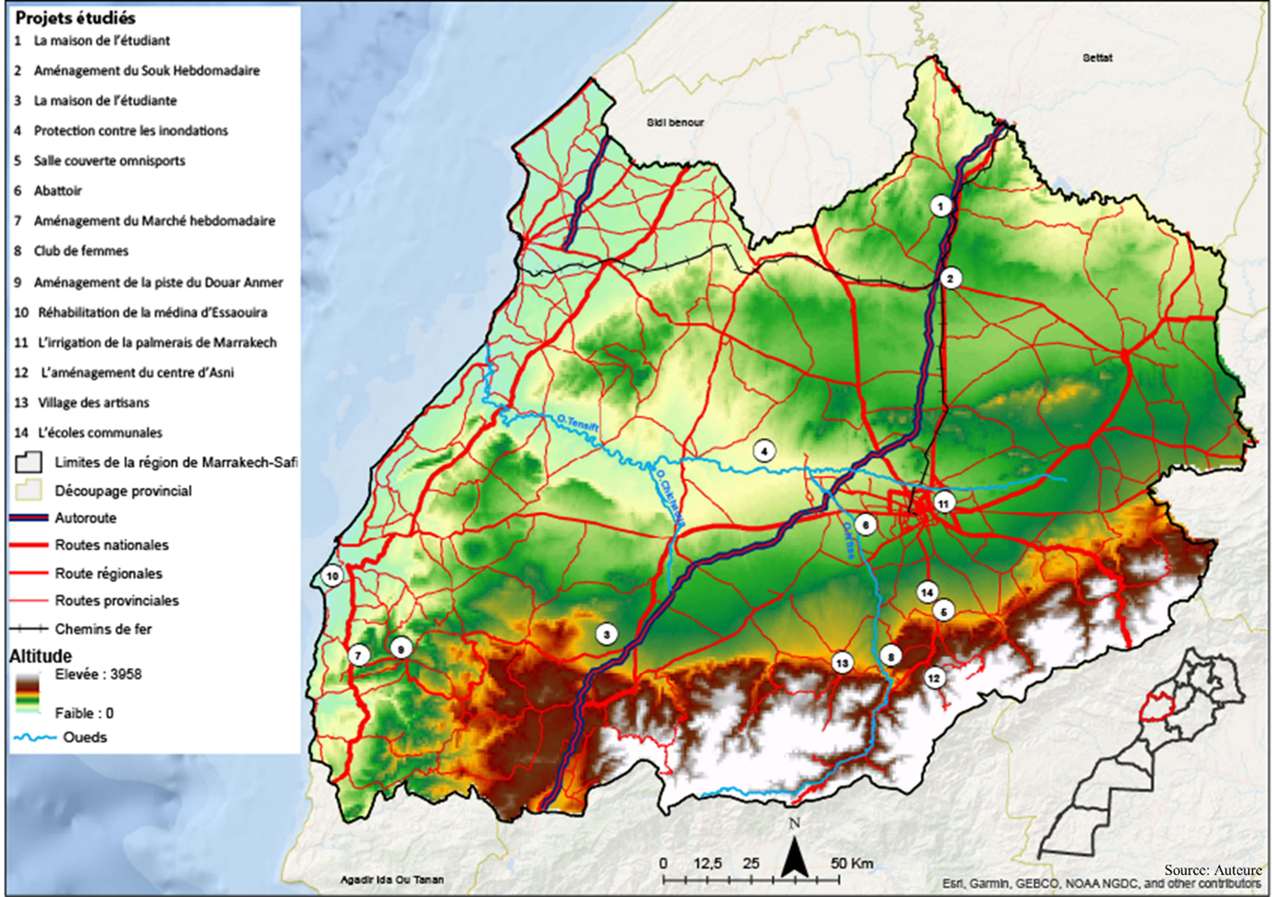 Localização da região de Marrakech-Safi