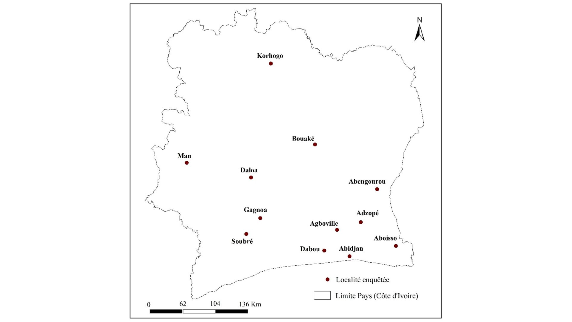 Localisation des zones d’enquête