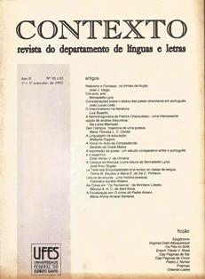 					Visualizar n. 1-2 (1992): Contexto: Revista do Departamento de Línguas e Letras
				