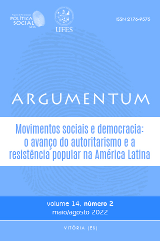					Ver Vol. 14 Núm. 2 (2022): Movimentos sociais e democracia: o avanço do autoritarismo e a resistência popular na América Latina
				