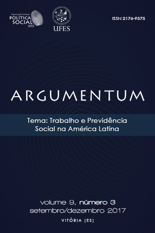 					Visualizar v. 9 n. 3 (2017): Trabalho e previdência social na América Latina
				