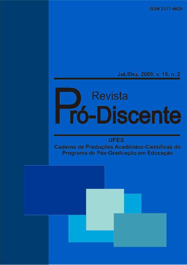 					Visualizar v. 15 n. 2 (2009): Revista Pró-Discente
				