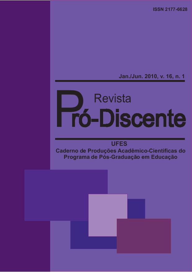 					Visualizar v. 16 n. 1 (2010): Revista Pró-Discente
				
