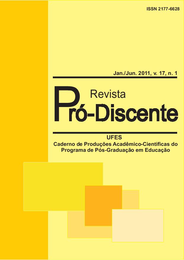 					Visualizar v. 17 n. 1 (2011): Revista Pró-Discente
				