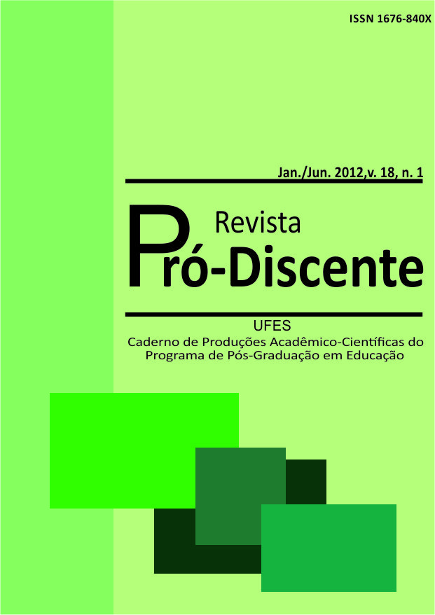 					Visualizar v. 18 n. 1 (2012): Revista Pró-Discente
				