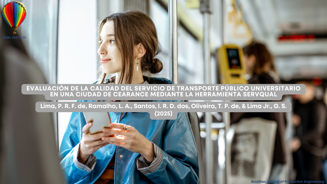Imagen de portada con una estudiante en transporte público y el título del artículo sobre la evaluación de la calidad del servicio universitario con la herramienta SERVQUAL