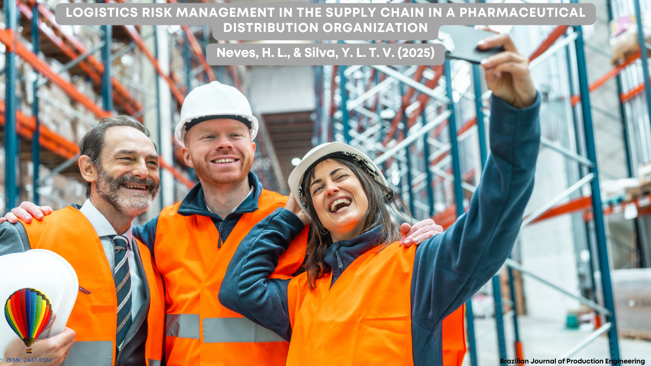 “Three workers in a distribution warehouse, wearing orange reflective vests and safety helmets, smile while posing for a selfie among tall shelves stocked with boxes. The image illustrates a logistics environment related to supply chain risk management.”