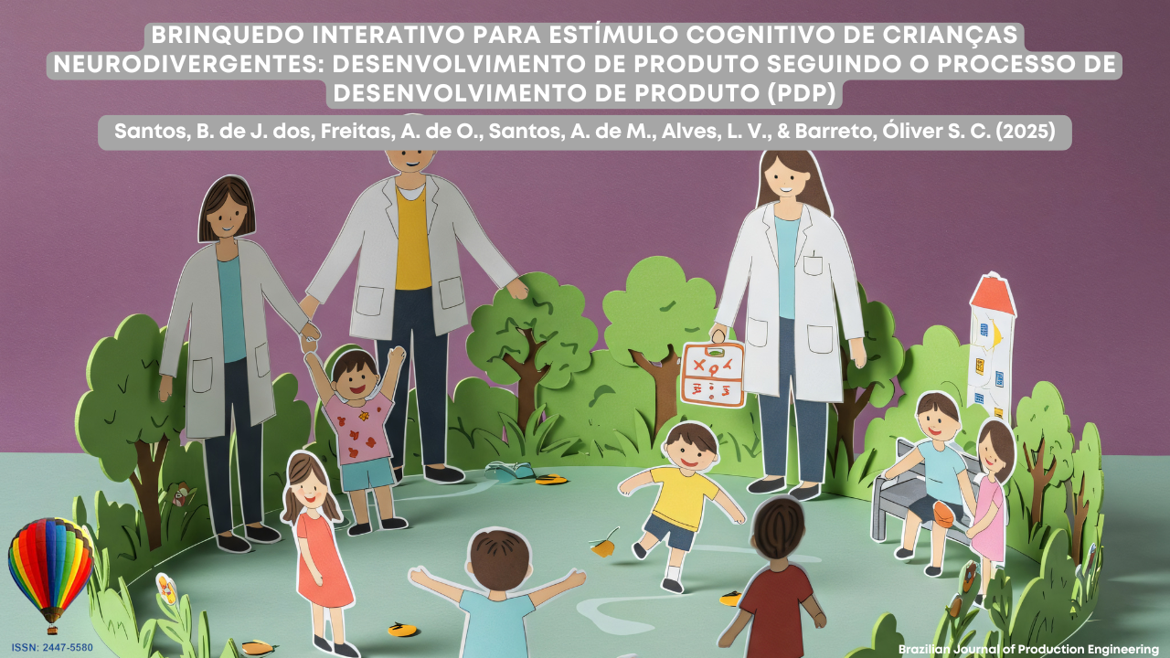 "Ilustração de pesquisadores e crianças interagindo em um ambiente educativo ao ar livre, representando o desenvolvimento de um brinquedo interativo para estímulo cognitivo de crianças neurodivergentes."