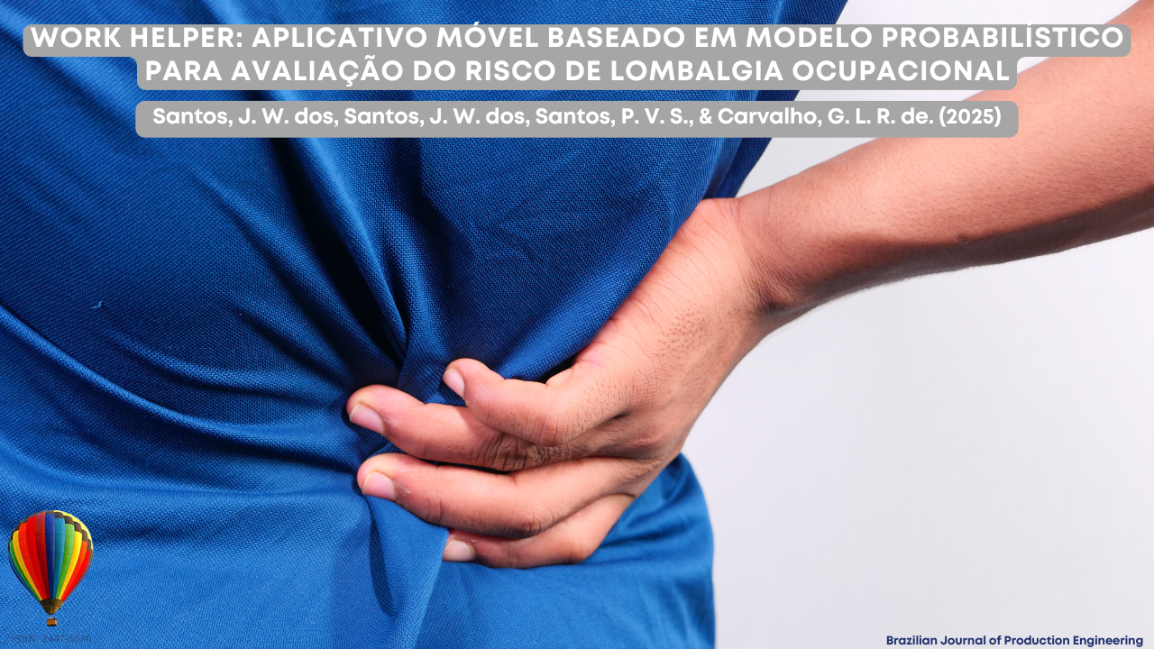 Imagem de capa mostrando uma pessoa usando camisa azul segurando a região lombar com expressão de dor, ilustrando o tema da lombalgia ocupacional no artigo ‘Work Helper: Aplicativo móvel baseado em modelo probabilístico para avaliação do risco de lombalgia ocupacional.